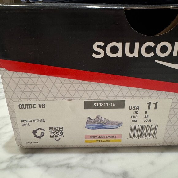 Saucony Guide 16 Women's Running Shoe Fossil/Ether Size 11 - Picture 9 of 9